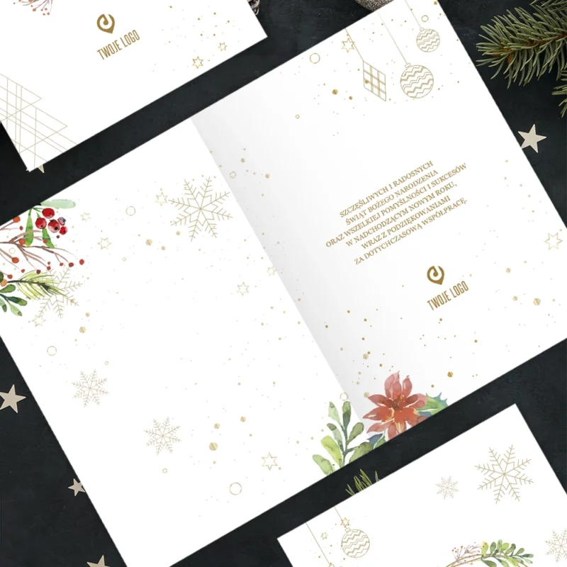 Kartki świąteczne firmowe GWIAZDA BETLEJEMSKA z Twoim logo
