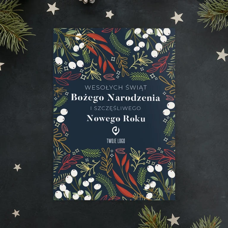Kartki świąteczne firmowe KOLOROWE ŚWIĘTA z Twoim logo