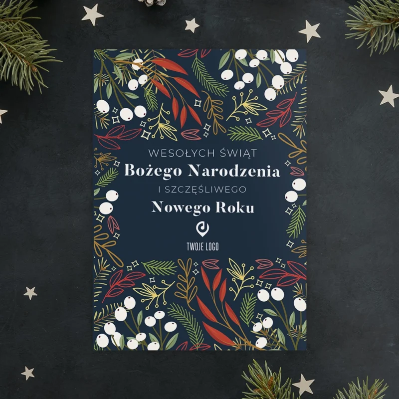 Kartki świąteczne firmowe KOLOROWE ŚWIĘTA z Twoim logo