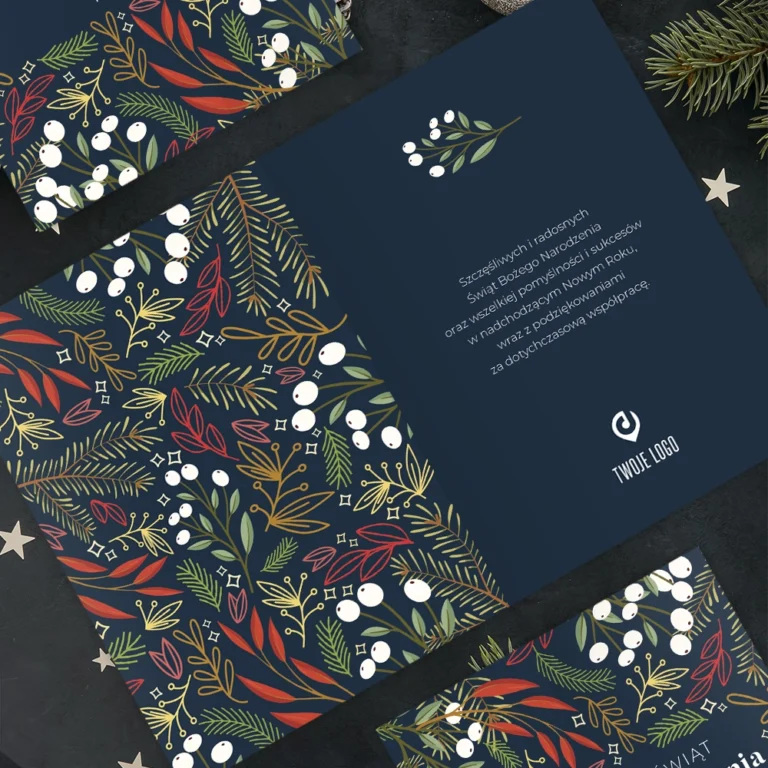 Kartki świąteczne firmowe KOLOROWE ŚWIĘTA z Twoim logo