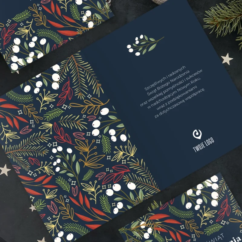 Kartki świąteczne firmowe KOLOROWE ŚWIĘTA z Twoim logo