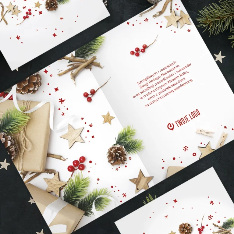 Kartki świąteczne firmowe GWIAZDKOWA SZYSZKA z Twoim logo
