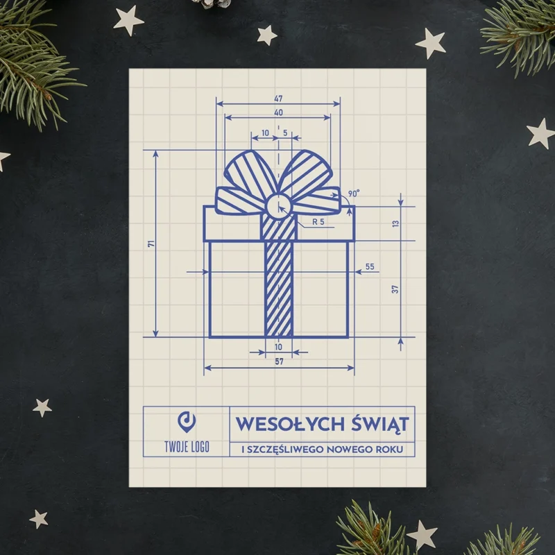 Kartka świąteczna PREZENT DLA ARCHITEKTA z Twoim logo
