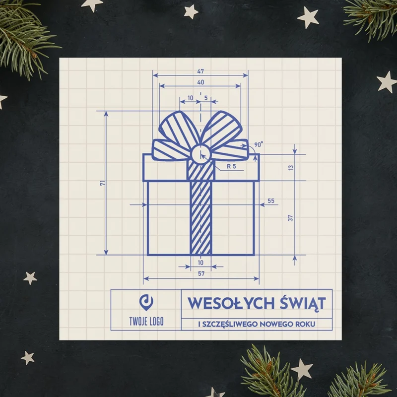 Kartka świąteczna PREZENT DLA ARCHITEKTA z Twoim logo
