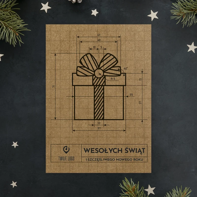 Kartka świąteczna PREZENT DLA ARCHITEKTA ECO z Twoim logo