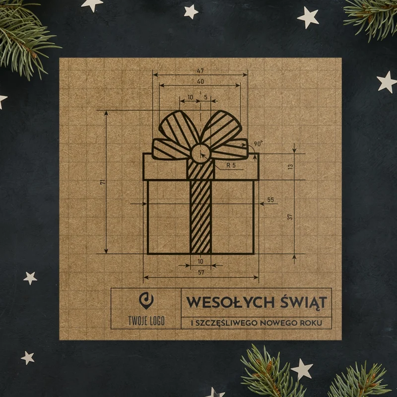 Kartka świąteczna PREZENT DLA ARCHITEKTA ECO z Twoim logo