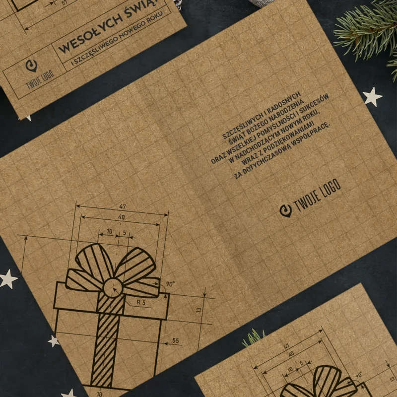 Kartka świąteczna PREZENT DLA ARCHITEKTA ECO z Twoim logo