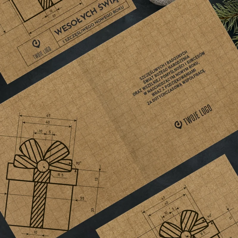 Kartka świąteczna PREZENT DLA ARCHITEKTA ECO z Twoim logo