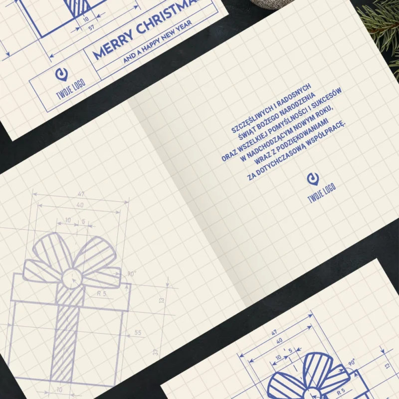 Kartka świąteczna PREZENT DLA ARCHITEKTA z Twoim logo