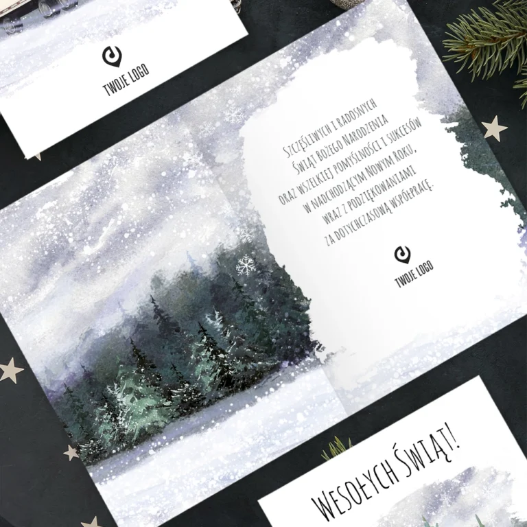 Kartka świąteczna ŚWIĄTECZNA CIĘŻARÓWKA z Twoim logo