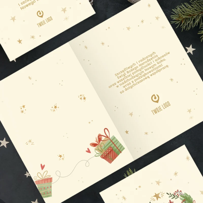 Kartka świąteczna ŚWIĄTECZNY WIENIEC z Twoim logo