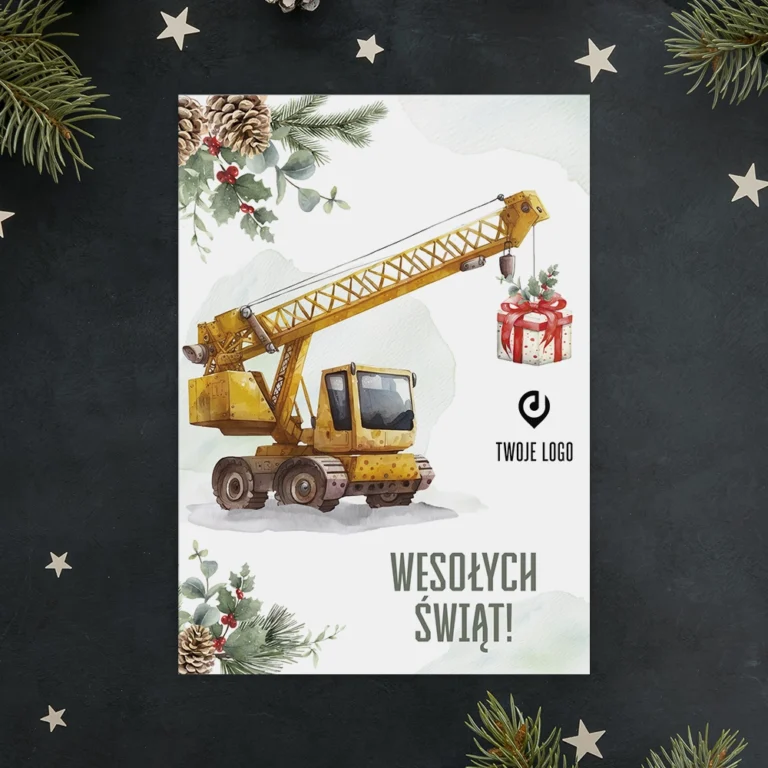 Kartka świąteczna ŚWIĘTA NA BUDOWIE z Twoim logo