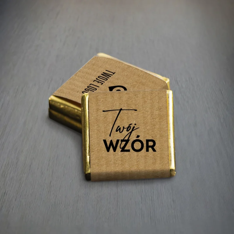 Czekoladki z logo firmy TWÓJ WZÓR eco papier złota folijka