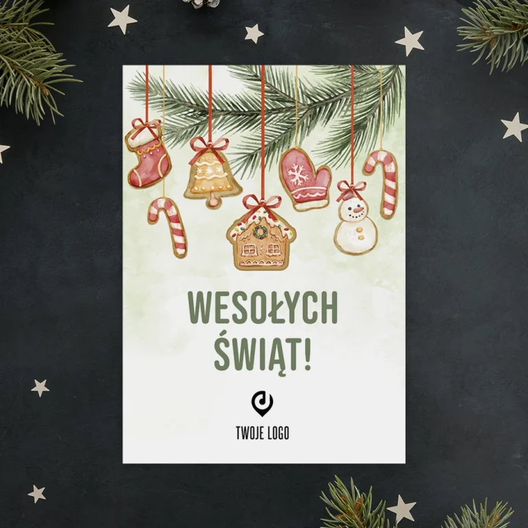 Kartka świąteczna SŁODKIE PIERNICZKI z Twoim logo