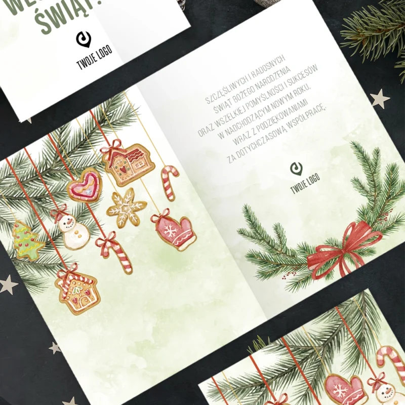 Kartka świąteczna SŁODKIE PIERNICZKI z Twoim logo