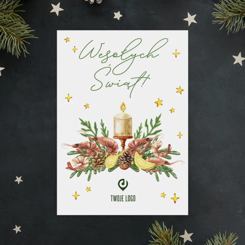 Kartka świąteczna OWOCE MORZA z Twoim logo
