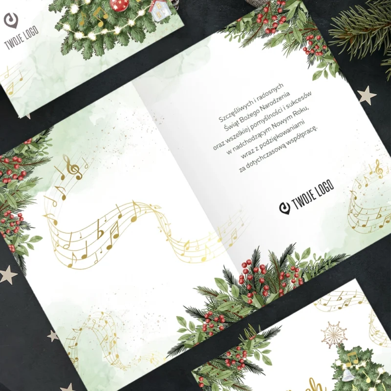 Kartka świąteczna ŚWIĄTECZNA MELODIA z Twoim logo