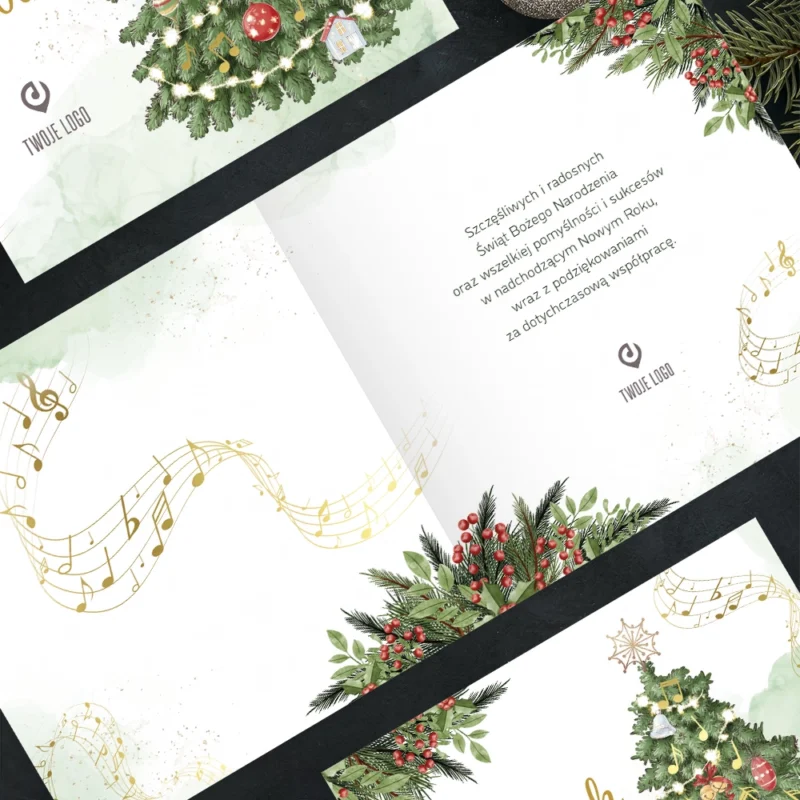 Kartka świąteczna ŚWIĄTECZNA MELODIA z Twoim logo