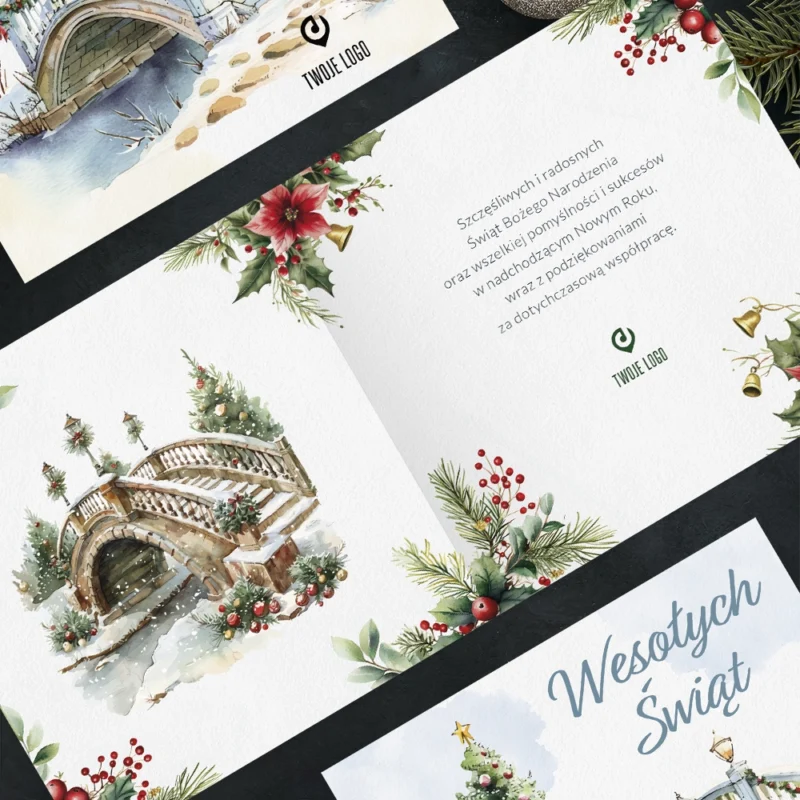 Kartka świąteczna ZIMOWY MOST z Twoim logo