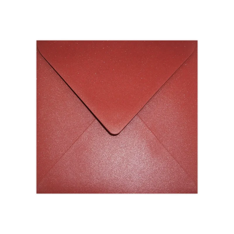 Koperta ozdobna kwadratowa RUBINOWA matowa