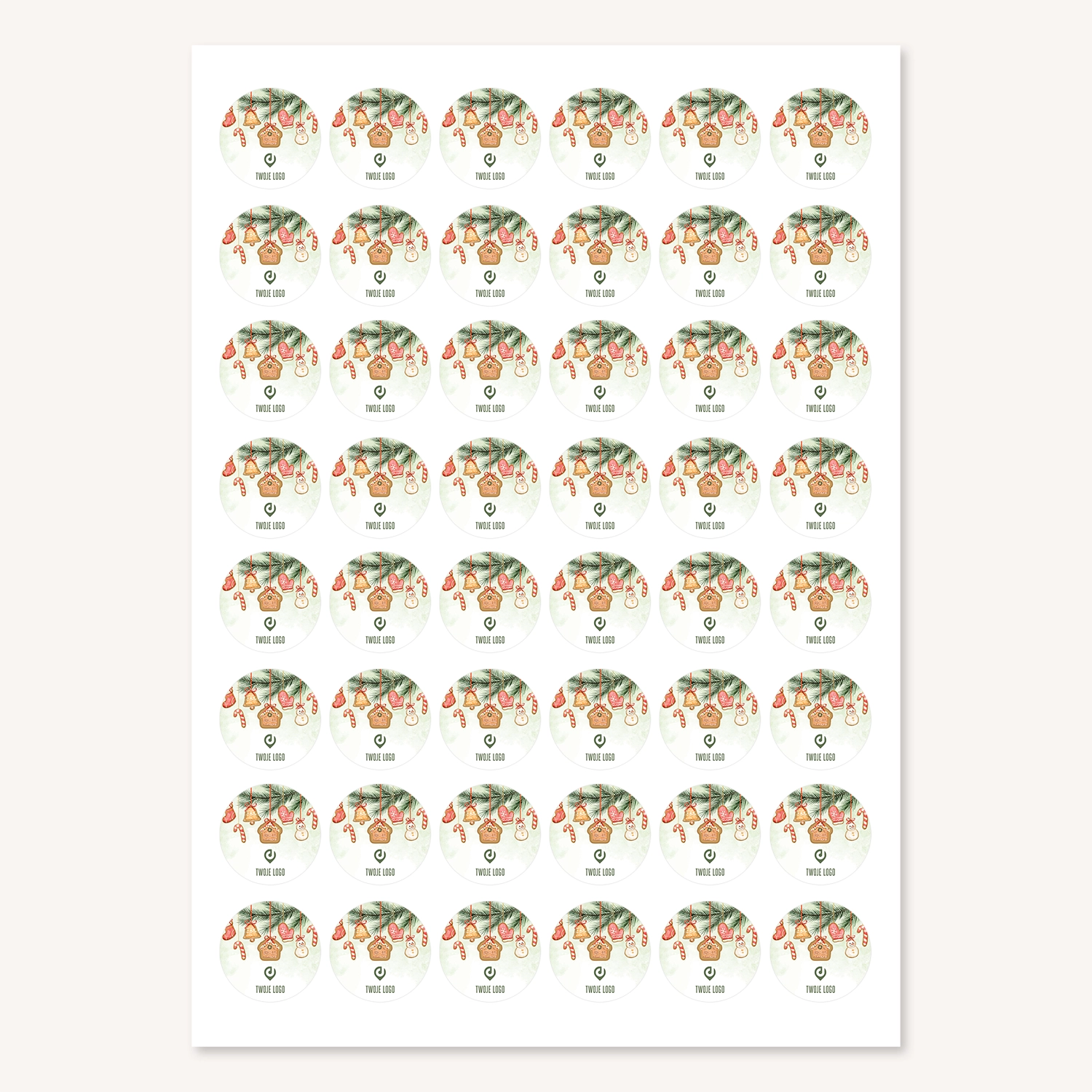 Świąteczne naklejki z logo SŁODKIE PIERNICZKI