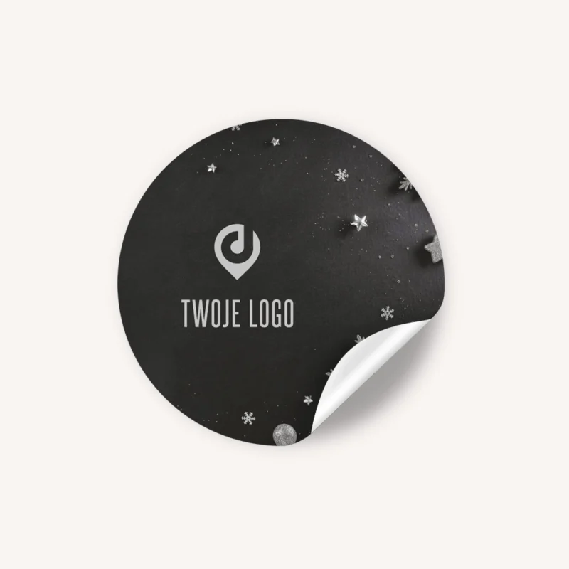 Świąteczne naklejki z logo SREBRNE ŚWIĘTA