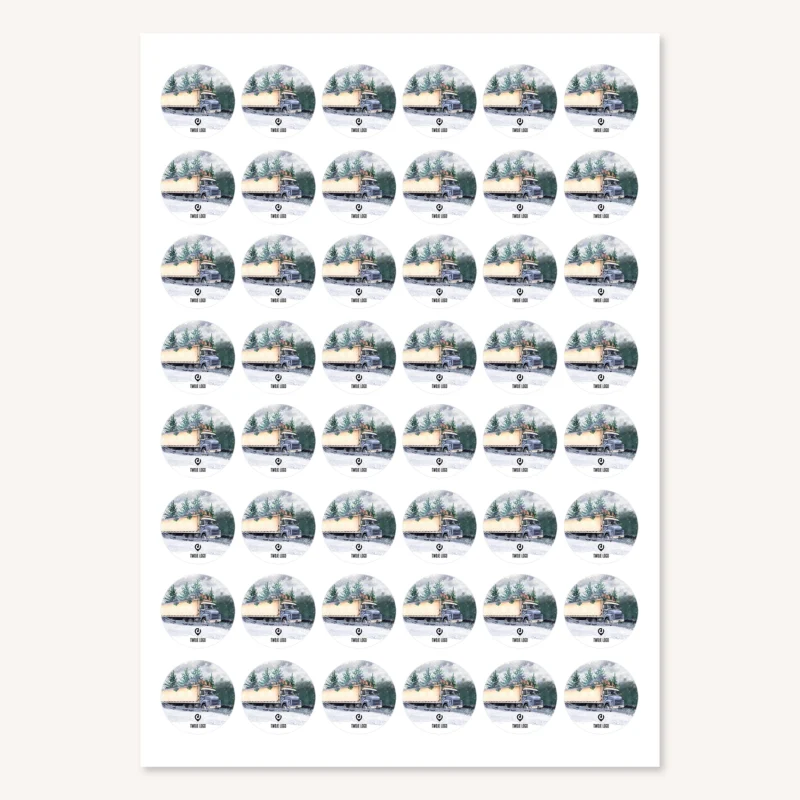 Świąteczne naklejki z logo ŚWIĄTECZNA CIĘŻARÓWKA