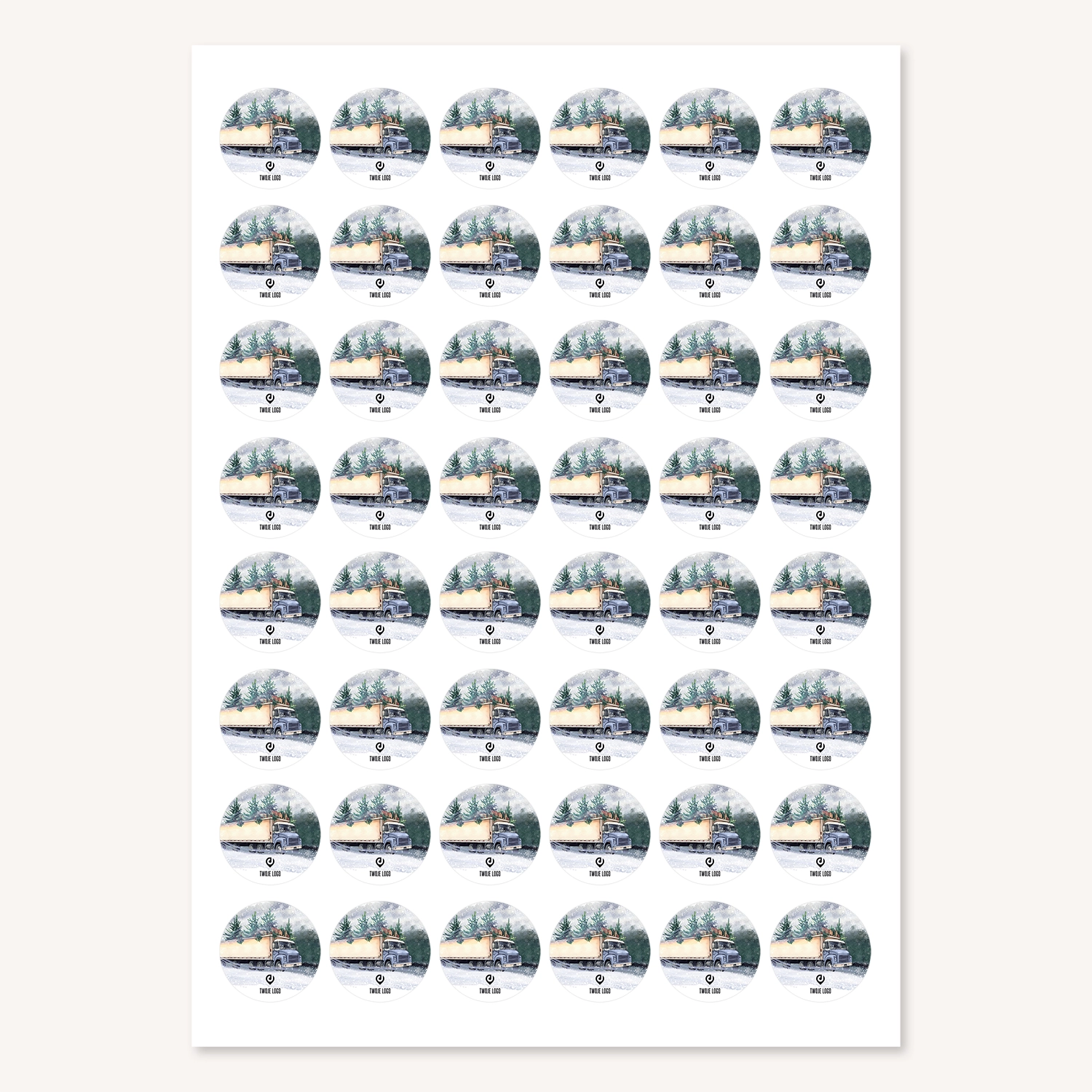 Świąteczne naklejki z logo ŚWIĄTECZNA CIĘŻARÓWKA