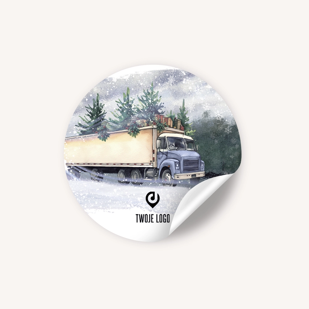 Świąteczne naklejki z logo ŚWIĄTECZNA CIĘŻARÓWKA