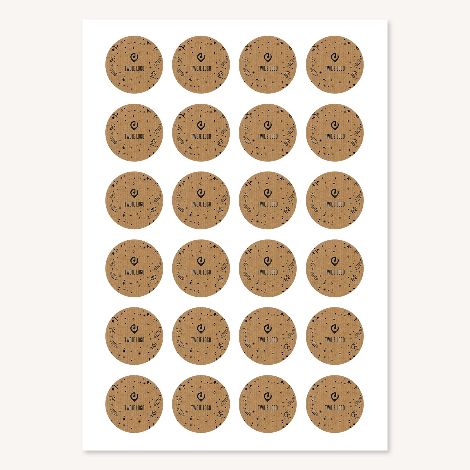 Świąteczne naklejki z logo ŚWIĄTECZNY PREZENT