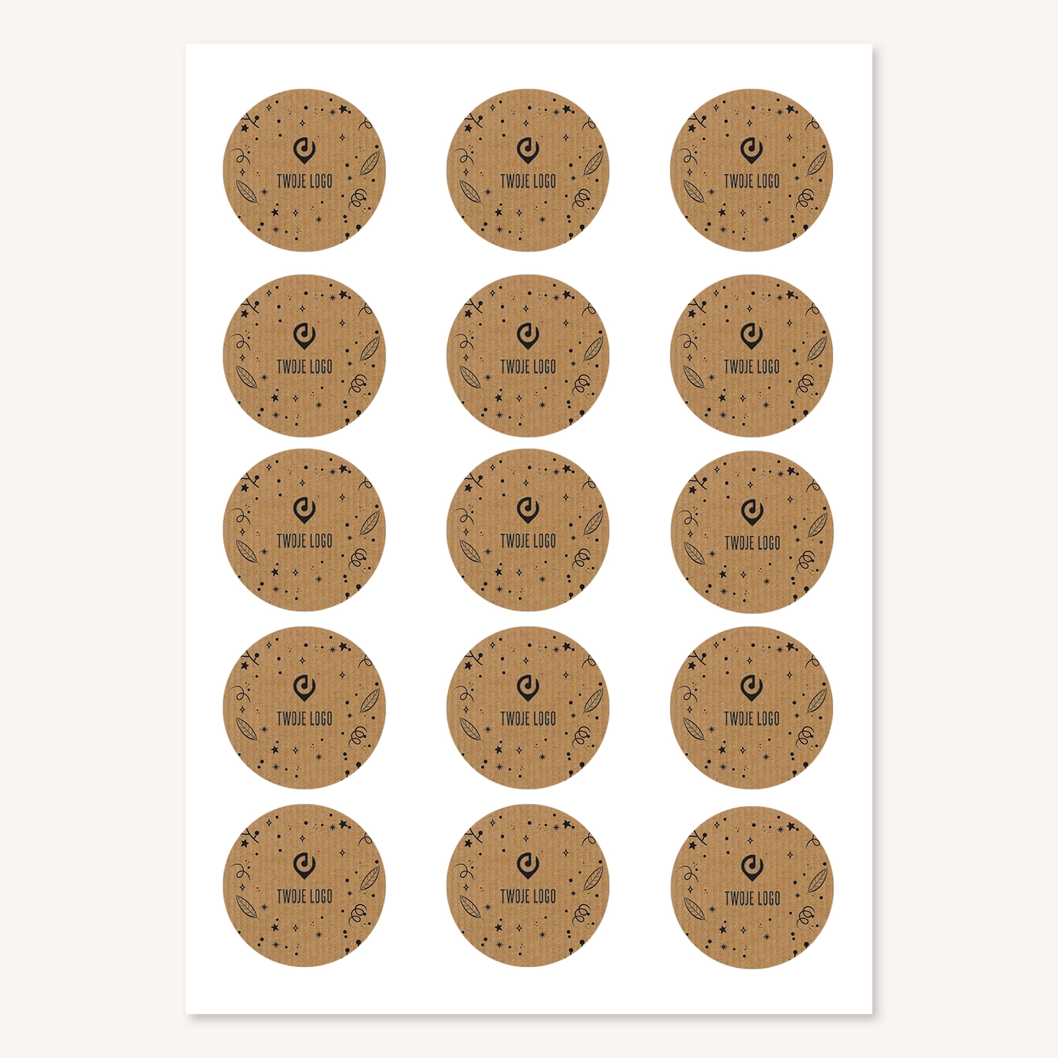 Świąteczne naklejki z logo ŚWIĄTECZNY PREZENT