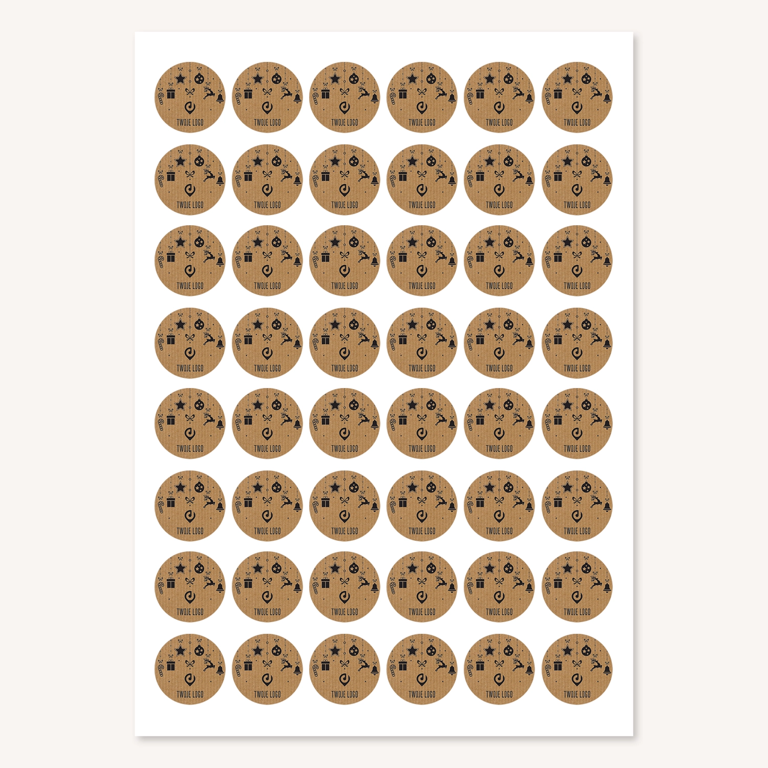 Świąteczne naklejki z logo WISZĄCE DEKORACJE ECO