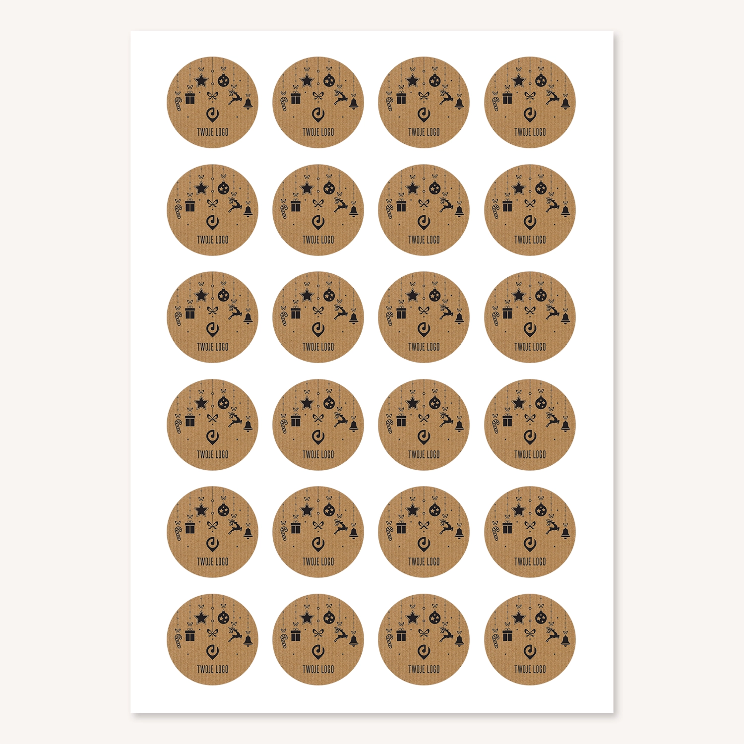 Świąteczne naklejki z logo WISZĄCE DEKORACJE ECO