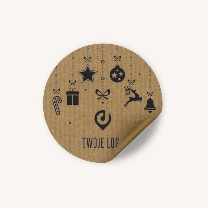 Świąteczne naklejki z logo WISZĄCE DEKORACJE ECO