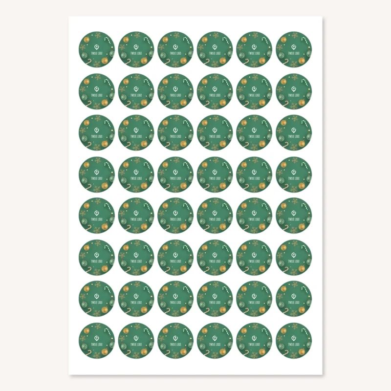 Świąteczne naklejki z logo ZIELONA BOMBKA