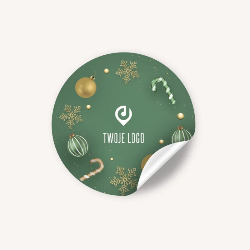 Świąteczne naklejki z logo ZIELONA BOMBKA