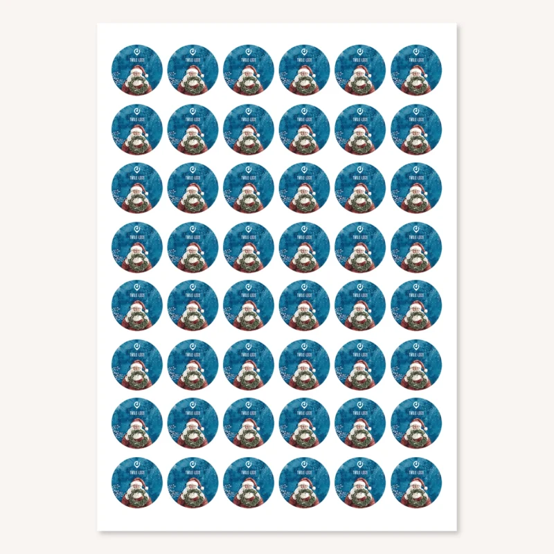 Świąteczne naklejki z logo ZIMOWY MIKOŁAJ