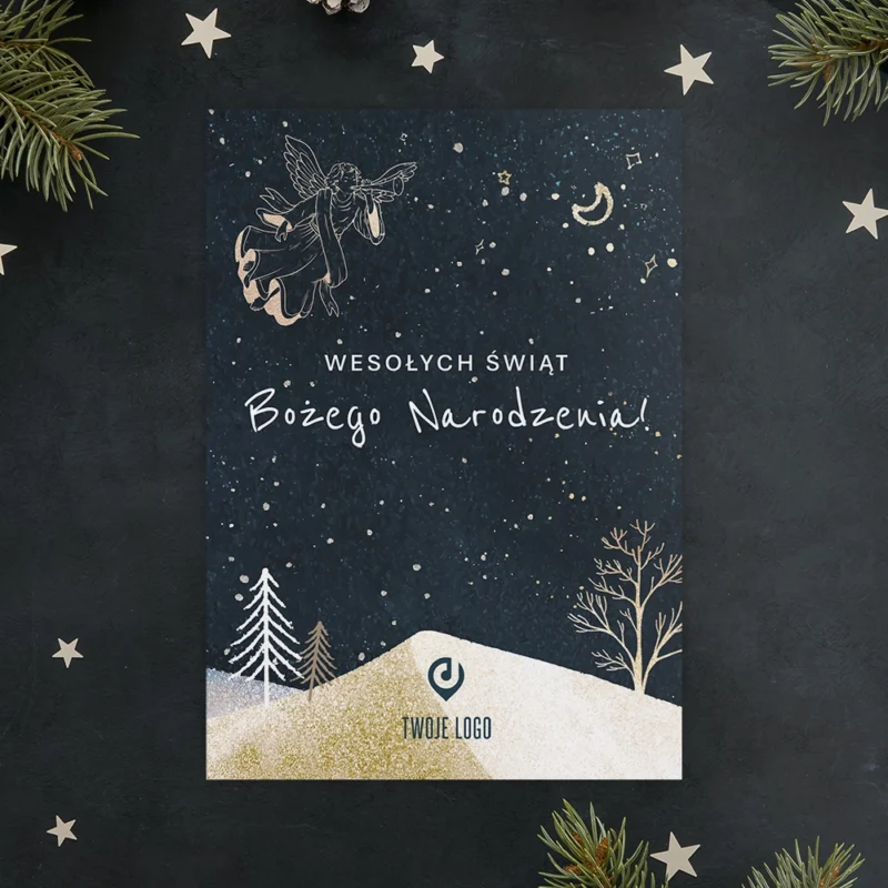 Kartka świąteczna NOC ANIOŁÓW z Twoim logo