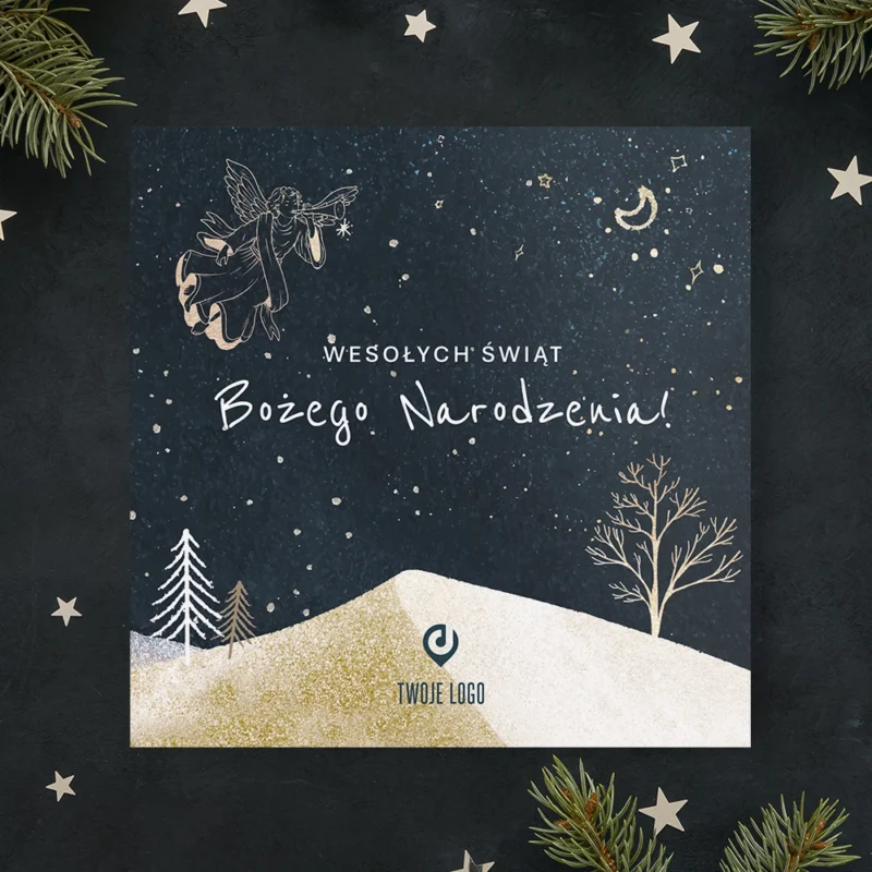 Kartka świąteczna NOC ANIOŁÓW z Twoim logo