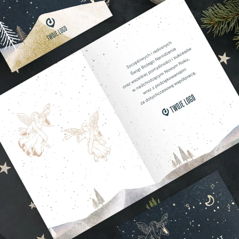 Kartka świąteczna NOC ANIOŁÓW z Twoim logo