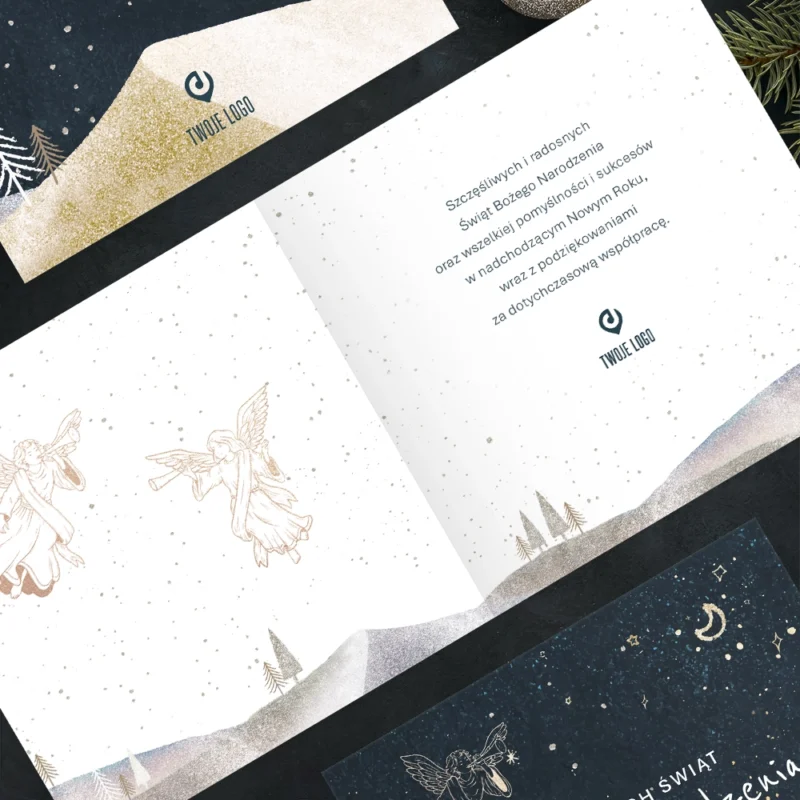 Kartka świąteczna NOC ANIOŁÓW z Twoim logo