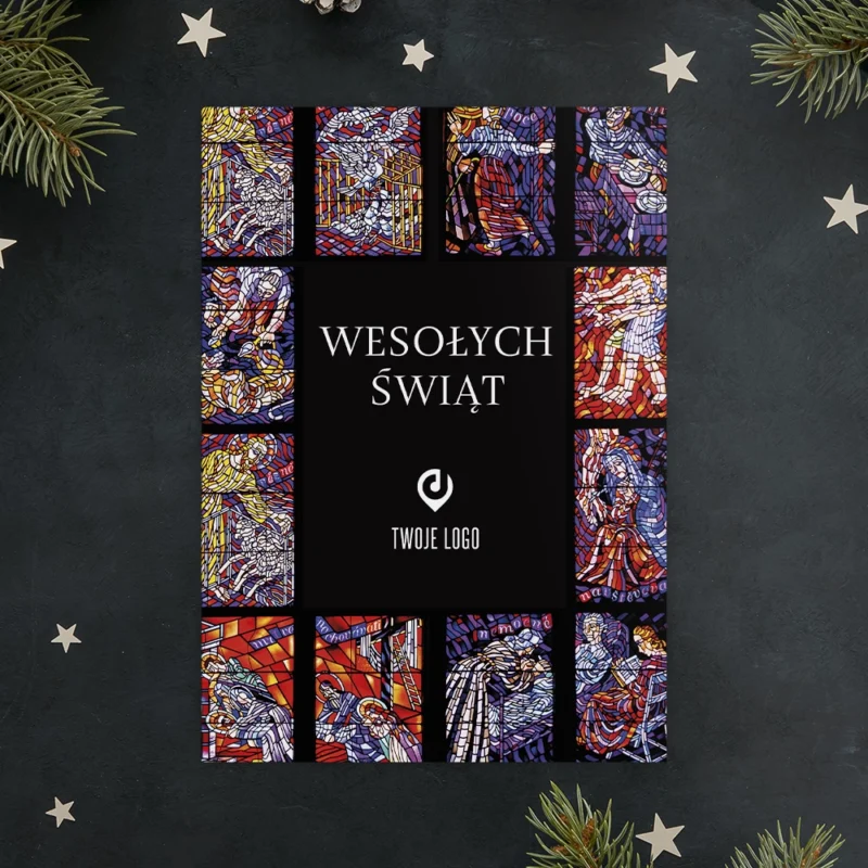Kartka świąteczna WITRAŻ z Twoim logo