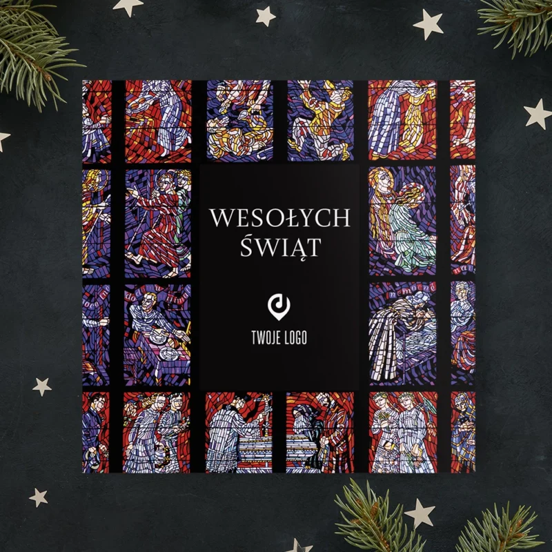 Kartka świąteczna WITRAŻ z Twoim logo