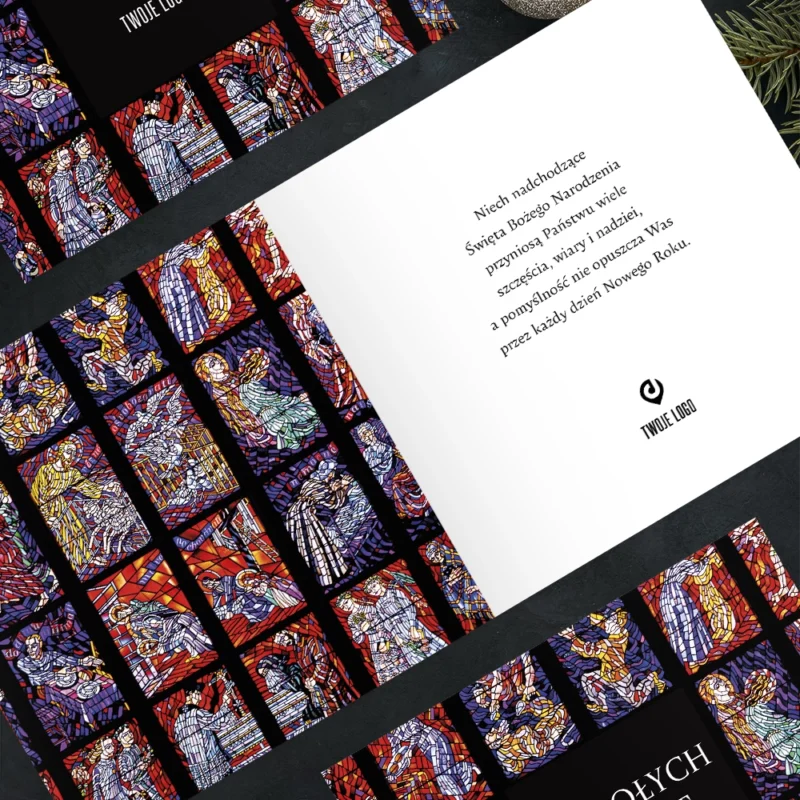 Kartka świąteczna WITRAŻ z Twoim logo