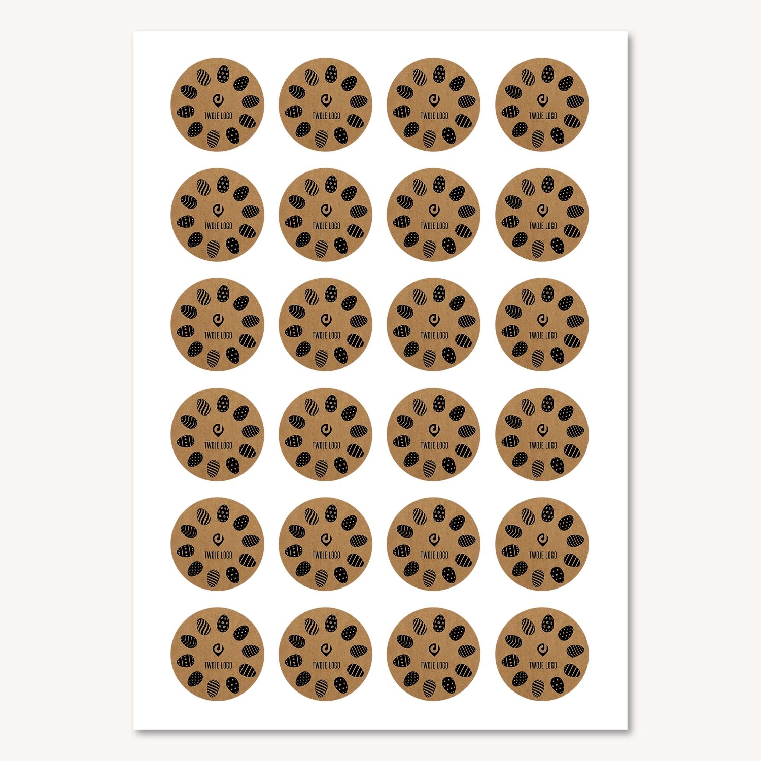 Wielkanocne naklejki z logo CZARNE PISANKI