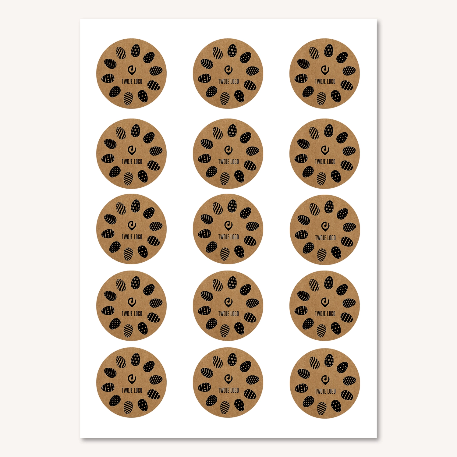 Wielkanocne naklejki z logo CZARNE PISANKI