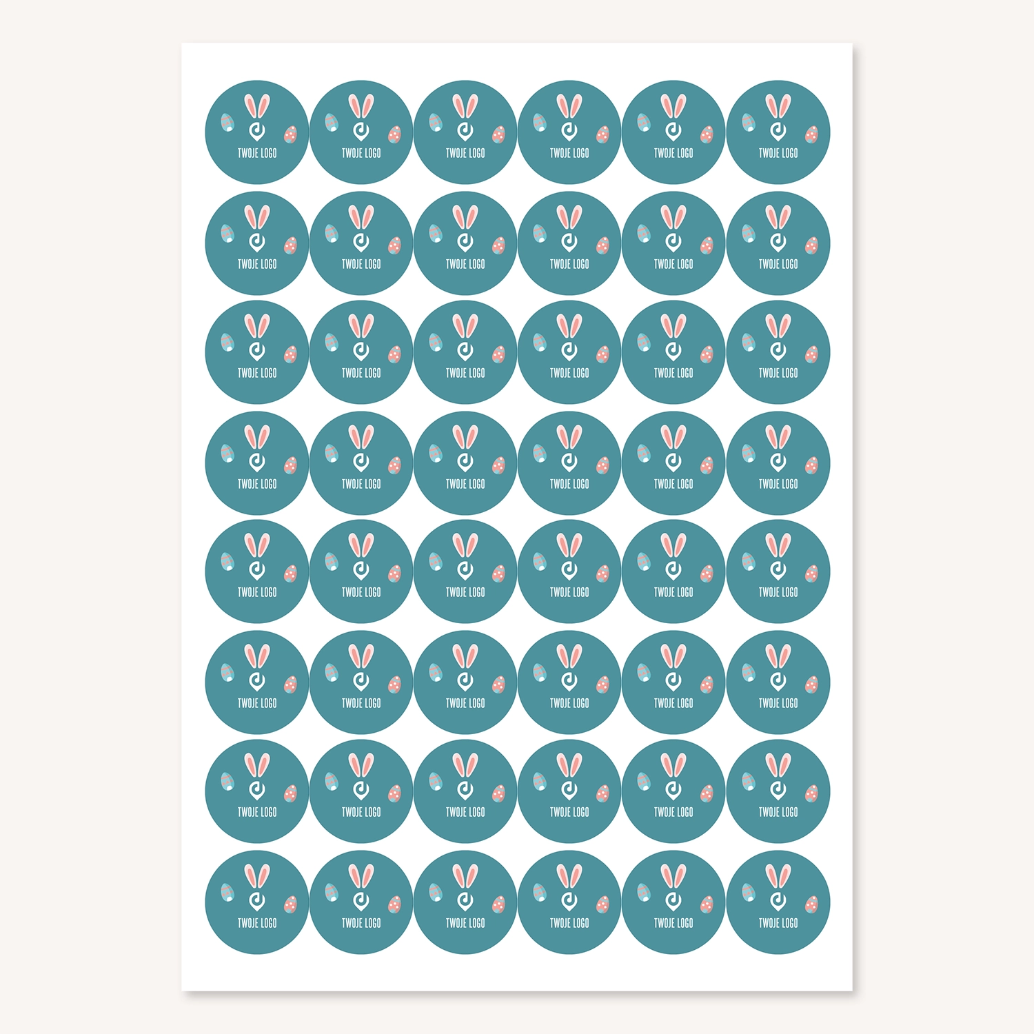 Wielkanocne naklejki z logo KRÓLICZE USZKA