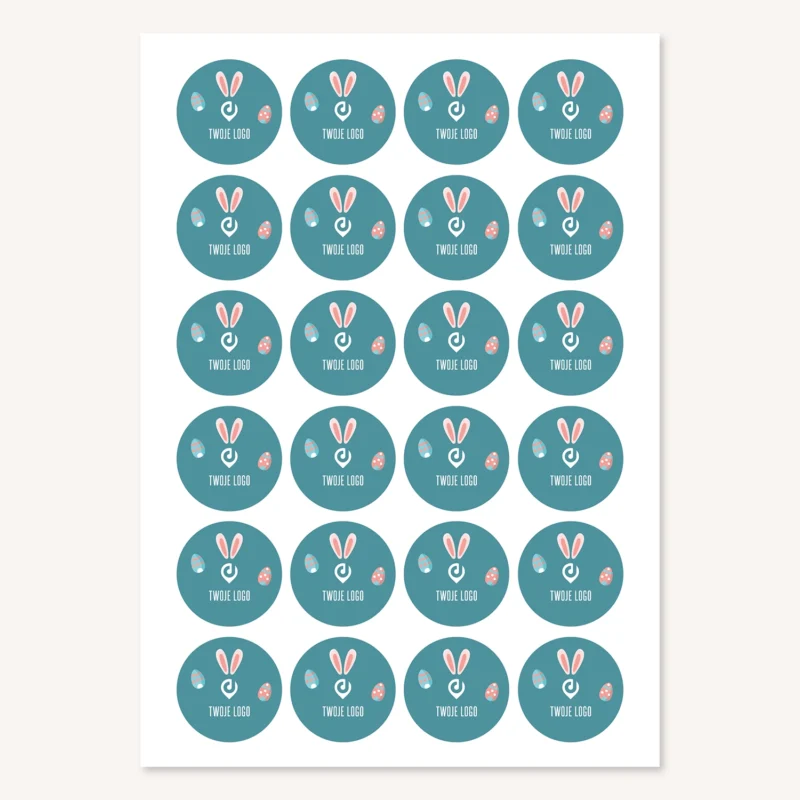 Wielkanocne naklejki z logo KRÓLICZE USZKA