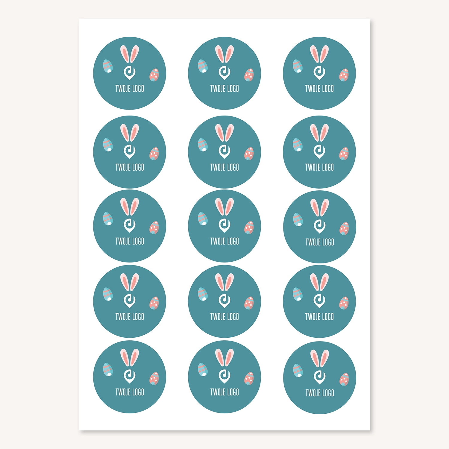 Wielkanocne naklejki z logo KRÓLICZE USZKA