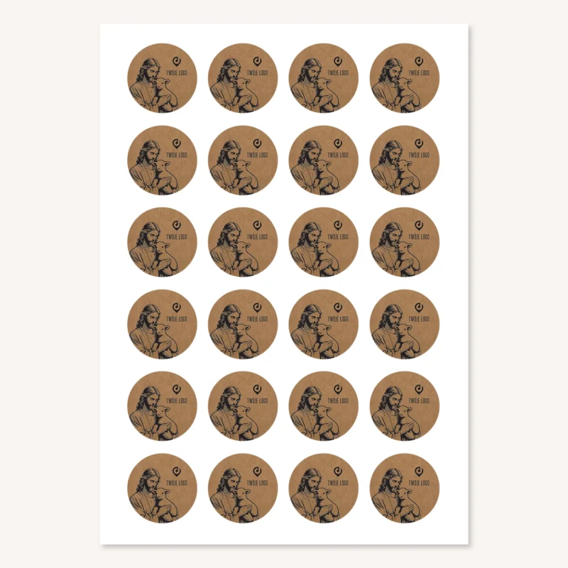 Wielkanocne naklejki z logo JEZUS Z BARANKIEM ECO